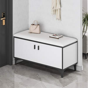 Banco de Almacenamiento Multifuncional de Estilo Nórdico con Cojín Suave, Organizador de Zapatos para Sala de Estar - Product Image 1