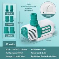 Pompa Akuarium SQG Silent Small 1 HP Elektrik Frekuensi Variabel Tertutup Rapat 1/2" Discharge Sirkulasi Rumah Tangga OEM 1