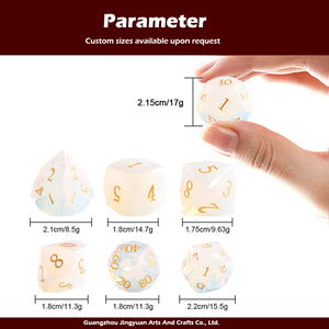 Hoa Kỳ Kho Pha Lê Khắc Xúc Xắc D & D Đa-Mặt Trắng Opal Khắc Xúc Xắc Đặt D6 D8 D20 Khuyến Mại Đồ Chơi Cao Cấp Hộp Quà Tặng - Product Image 2