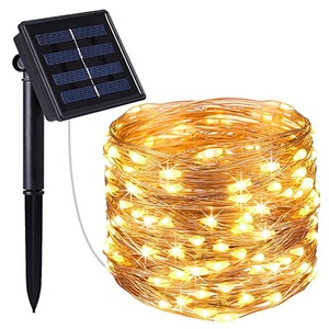 Haute qualité rvb LED solaire arbre de noël lumières chaîne fil de cuivre sortie d'usine éclairage de vacances en plein air et décoration - Product Image 1
