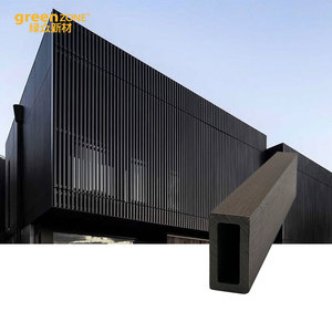 Modern Line Model <strong>Teak</strong> Wood Square Tube Strips Indoor and Outdoor Privacy Wall Wpc Tubular - Product Image 6