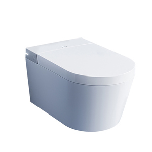 Inodoro inteligente de lujo ARROW con bidé integrado, asiento de cerámica blanca brillante, trampa en P, de una pieza, montado en la pared para baño - Product Image 1