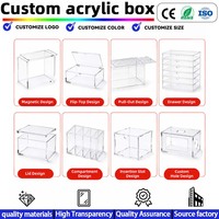 Boîte de présentation en acrylique haute transparence pour personnalisation en masse, boîte de rangement pour blocs de construction faits à la main, boîte de présentation anti-poussière