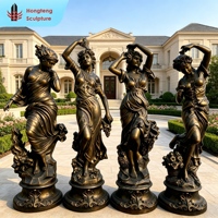 Sculpture en bronze personnalisée de figure humaine rétro classique, statue d'art vintage pour l'aménagement paysager extérieur et les événements.