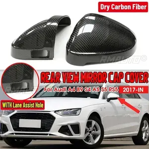 Cubierta de Espejo Lateral de Fibra de Carbono Real para Auto, Reemplazo de la Cubierta del Espejo Retrovisor, Estilo OEM, para Audi A4 B9 S4 A5 S5 2017-IN - Product Image 1