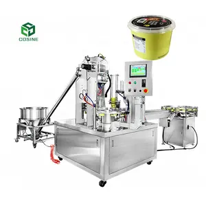 Automatische Marmelade Honig pulver Joghurt Sauce Gelee Füller Verpackung Versiegelung Rotary Cup Filling Machine