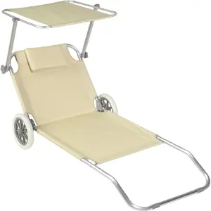 <span class=keywords><strong>Tumbona</strong></span> de Aluminio <span class=keywords><strong>con</strong></span> <span class=keywords><strong>Ruedas</strong></span>, Silla de <span class=keywords><strong>Playa</strong></span> <span class=keywords><strong>Plegable</strong></span> <span class=keywords><strong>con</strong></span> Parasol - Product Image 1