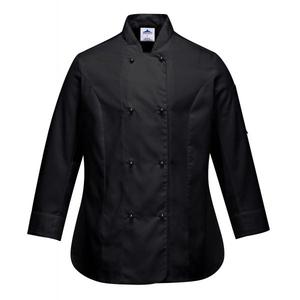 PORTWEST - C837BKRS Rachel chaqueta negra de chefs para mujer-EAN 5036108276417 CHEFS AND FOOD INDUSTRY WORKWEAR - Product Image 1