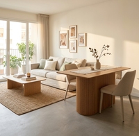 Ensemble table et chaises de restaurant en bois massif Fusion, canapé de salon de thé, bistro chinois moderne