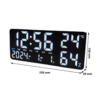 Horloge murale LED rectangulaire silencieuse à grand écran avec télécommande électronique, 4 niveaux de luminosité, prix compétitif, pour usage domestique