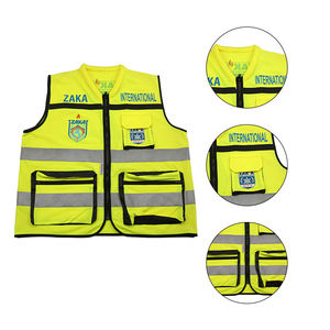 Gilet de sécurité réfléchissant pour travaux routiers, en tissu respirant à mailles, avec logo personnalisé, multi-poches, OEM - Product Image 3