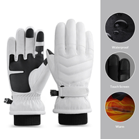 Gants épais doublés imperméables et chauds, résistants au froid, pour hommes, femmes, ski, coupe-vent, moto
