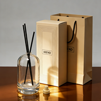 Diffuseur d'arômes en verre rond haut de gamme, flacon de stockage 30ML 50ML 100ML, verre lourd avec bâtonnets en fibre, fournisseur