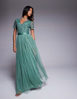 Robe de bal moderne et élégante, col en V, manches longues, dos lacé, respirante, grande taille, longueur ras du sol, en polyester/nylon tricoté naturel