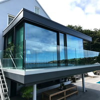 Balustrade en verre sans cadre moderne OEM avec profilé en aluminium en U pour garde-corps de terrasse et main courante pour projets de villas, escaliers et balcons d'hôtels