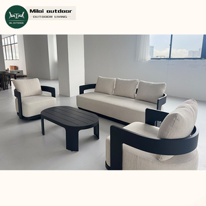 Muebles de Jardín Modernos de Aluminio Impermeables <span class=keywords><strong>para</strong></span> Hotel, Juego de Sofás <span class=keywords><strong>para</strong></span> Exteriores con Cojines <span class=keywords><strong>para</strong></span> Muebles de Patio - Product Image 6
