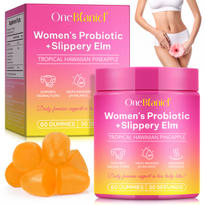 OneBtanicl venta al por mayor sabor a piña gomitas probióticas femeninas con olmo resbaladizo para mujeres PH Balance Gut Health - Product Image 6