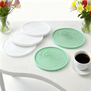 Sous-verres multifonctionnels en silicone à motif floral, tapis résistants à la chaleur pour tasses, mugs et café, pour le bureau, la maison et la cuisine - Product Image 4