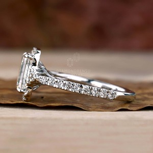 <span class=keywords><strong>Bague</strong></span> de fiançailles en or massif 14K/18K avec diamant cultivé en laboratoire certifié IGI Igi CVD HPHT, taille émeraude, pour <span class=keywords><strong>femme</strong></span>, bijoux - Product Image 2