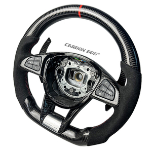Volant de voiture sport en cuir Alcantara et fibre de carbone personnalisé de qualité supérieure pour Mercedes-Benz W212 W221 W222 W205 W204 <span class=keywords><strong>C220</strong></span> - Product Image 5