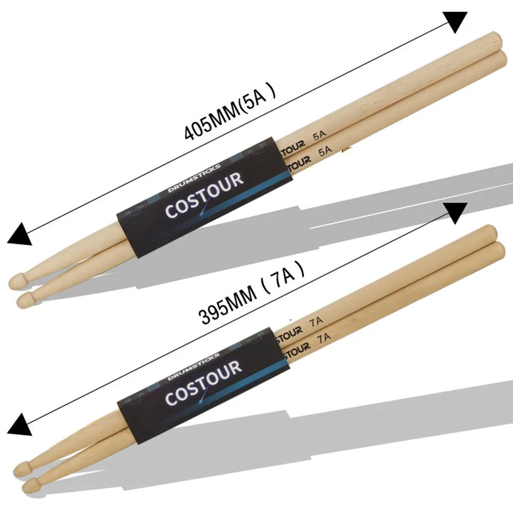Costour Großhandel Custom Logo 5A/7A Holz Drumsticks Maple Drums tick