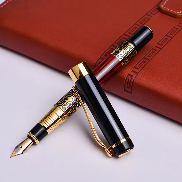 Caneta fonte de luxo, caneta de fonte de alta qualidade, estilo clássico, presente de negócios, canetas personalizadas com logotipo de impressão