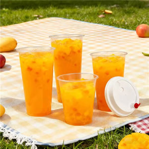 Gobelets à thé au lait en PP personnalisés OEM, moulés par injection plastique, avec couvercle, pour bubble tea et boba aux fruits - Product Image 1