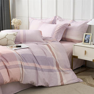 ชุดเครื่องนอนผ้าฝ้ายแท้ 100% ลายทาง ดูโอเซียงเม่ยเมี่ยนคัง 133x72 เส้นด้าย ย้อมสีแบบ Reactive สำหรับใช้ในบ้าน แบบผ้าปูที่นอน - Product Image 2