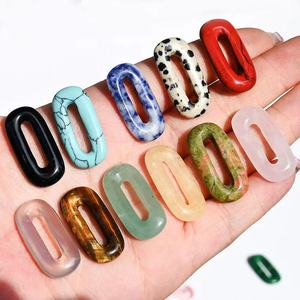 15*30mm di quarzo rosa naturale fatto a mano O a forma di pietra ciondolo pietra preziosa grande foro ciondolo ovale per gioielli fai da te regalo - Product Image 1