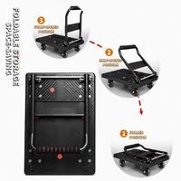 Chariot de plateforme pliable industriel à 4 roues et frein pour le stockage en magasin, en entrepôt ou au bureau