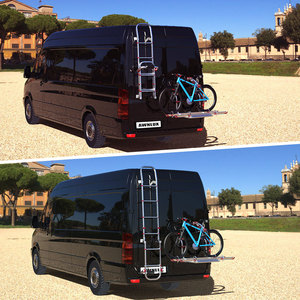 Échelle extensible en aluminium pour accès au toit d'un véhicule utilitaire avec porte-vélos compatible avec les fourgons Mercedes Europe - Product Image 1