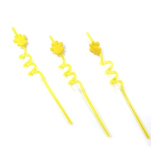 Vente chaude patte chien dessin animé fête faveurs paille en plastique avec caoutchouc pour fournitures de fête - Product Image 2