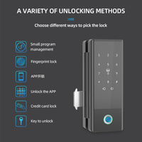 Serrure de porte en verre biométrique à empreinte digitale, sans clé, électronique, numérique, avec mot de passe et carte RFID, pour porte en verre de bureau ou commerciale
