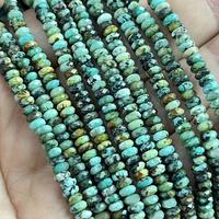 Turquoise Africaine 2x4mm Rondelle à Facettes Mini Petites Perles pour Conception Collier Clavicule Bracelet Fabrication de Bijoux Approx:380MM