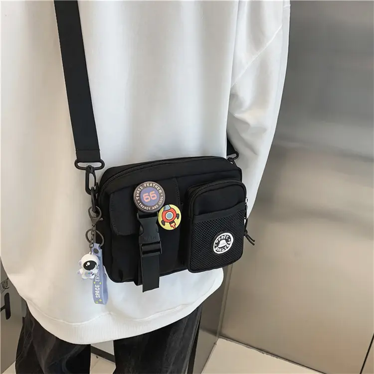 Benutzer definierte Werbe Unisex stilvolle Straße coole koreanische Mode kleine quadratische Schulter Umhängetasche für Mann Taschen Umhängetasche