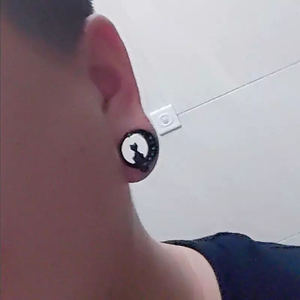 Expansor de Orelha em Forma de Estrela e Lua, Plugue de Orelha, Joias de Túnel, Brincos de Aço Inoxidável - Product Image 2
