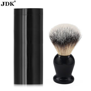 Pinceau à raser en poils synthétiques de couleur ember en mousse naturelle avec manche en acrylique, cadeau de rasage pour homme - Product Image 6