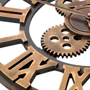 Grande Loft industriale in metallo nuovo Design vecchio stile Vintage antico grande <span class=keywords><strong>orologio</strong></span> <span class=keywords><strong>da</strong></span> <span class=keywords><strong>parete</strong></span> meccanico in plastica con ingranaggi - Product Image 3