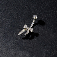 Shuangshuo Vente en gros de piercing de nombril en acier inoxydable à filetage externe avec zircon pour femme, bijoux de corps