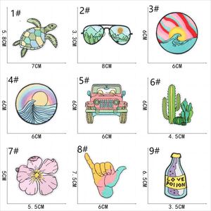 Iron on Computer Embroidery Beach Vocation Style Wave Tortoise Sun Glass Bus Patch - Product Image 2