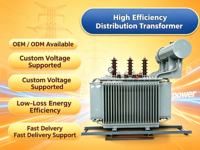Transformateur de distribution triphasé immergé dans l'huile pour usage agricole et industriel S11, 20kVA, 25kVA, 30kVA, 6kV, 10kV