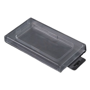 Clear plastic folding box with inner tray for cell phone case packaging