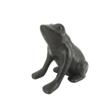 Figurine de grenouille assise en fonte, finition antique, statue d'animal en métal, ornement de jardin extérieur, décoration artisanale de luxe pour la maison