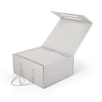 Caja de Regalo Magnética Blanca al por Mayor con Tapa Abatible y Logotipo Personalizado, Empaque de Lujo con Asa para Regalos