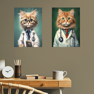 Di alta qualità di moda per la <span class=keywords><strong>casa</strong></span> da parete Art Doctor al lavoro in stile Art déco stampa in metallo con magnete sistema di sospensione da parete in metallo - Product Image 4