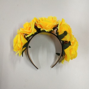 Diadema Floral para Fiesta <span class=keywords><strong>de</strong></span> <span class=keywords><strong>Halloween</strong></span>, Día <span class=keywords><strong>de</strong></span> <span class=keywords><strong>Muertos</strong></span>, Boda, Diadema Grande con Flores <span class=keywords><strong>de</strong></span> Rosa - Product Image 2
