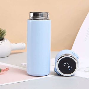 Stainless Steel Vacuum Tumbler With Temperature Display Travel <b>Flask</b> Minimalist Design 24H Insulation White Blue Black Pink - Product Image 4