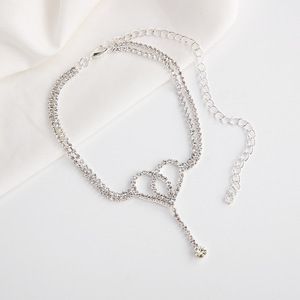 गर्म बिक्री फैशन ज्वैलरी फुट चेन सोने की प्लेटेड डबल लेयर महिलाओं के लिए दिल के आकार का एकैलेट - Product Image 3