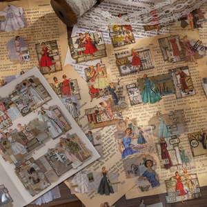 Lot de 20 pièces d'autocollants de livres assortis, séries rétro, compte à main, matériel de décoration, Collage, 4 modèles - Product Image 3