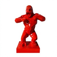 Statue de gorille sur mesure Shushin, grande taille, sculpture en résine électroplaquée, décoration de parc et de jardin, objet d'art tendance, cadeau d'affaires